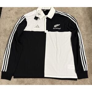 Adidas New Zealand All Blacks Rugby Culture Polo Longsleeve IZ0288 Mens Size M